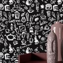 Ver imagem 1 de Papel De Parede Vinílico Lavável Cozinha Gourmet Café Preto