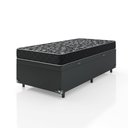 Ver imagem 2 de Cama Box Baú Solteiro + Colchão Espuma D20 - 56x88x188cm - e-Shop Casa - Couro Preto