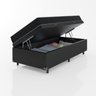 Cama Box Baú Solteiro + Colchão Espuma D20 - 56x88x188cm - e-Shop Casa - Couro Preto - 3