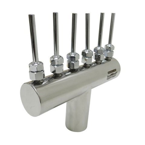 Bico Leque Inox 6 Saídas para Piscinas Fonte Chafariz Sodramar
