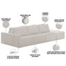 Sofá Ilha Modular para Sala 312cm com Puff Dublin K01 Bouclê Creme - Lyam Decor - 4
