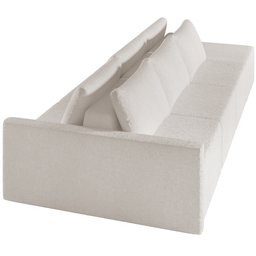 Sofá Ilha Modular para Sala 312cm com Puff Dublin K01 Bouclê Creme - Lyam Decor - 6