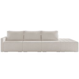 Sofá Ilha Modular para Sala 312cm com Puff Dublin K01 Bouclê Creme - Lyam Decor - 3