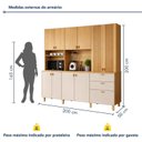 Ver imagem 3 de Armário para Cozinha Completa 10 Portas 3 Gavetas Onix Marrom/Cinamomo/Off White