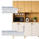 Ver imagem 6 de Armário para Cozinha Completa 10 Portas 3 Gavetas Onix Marrom/Cinamomo/Off White