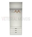Ver imagem 4 de Armário Cabideiro Gaveteiro Misto M59 Closet loja - Branco