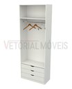 Ver imagem 1 de Armário Cabideiro Gaveteiro Misto M59 Closet loja - Branco