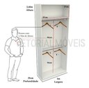 Ver imagem 2 de Armário Arara Dupla M17 100% Mdf (closet Lojas Organizador) - Branco