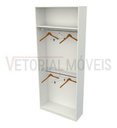 Ver imagem 4 de Armário Arara Dupla M17 100% Mdf (closet Lojas Organizador) - Branco