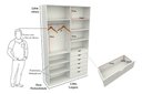 Ver imagem 1 de Armário Arara Gaveta Verônica M14 100% Mdf ( Sapato Roupa) - Branco