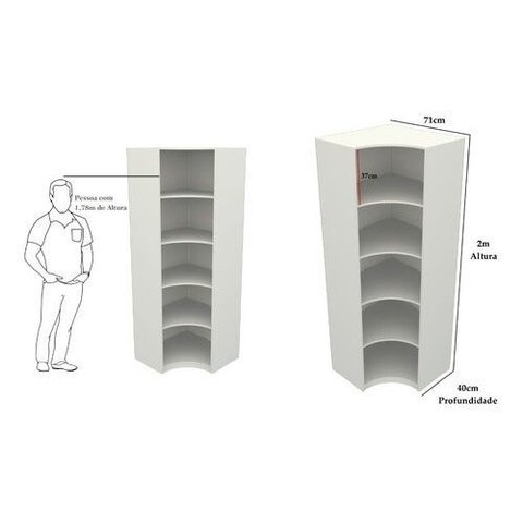 Armário Prateleira De Canto M12 100% Mdf (closet Expositor) - Branco