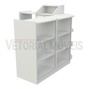 Ver imagem 5 de Balcão Caixa Vitrine com Prateleiras M2 MDP (Exposição Loja) - Branco