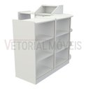 Ver imagem 5 de Balcão Caixa Vitrine com Prateleiras M2 MDP (Exposição Loja) - Branco