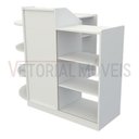 Ver mais imagens de Balcão Caixa Vitrine com Prateleiras M2 MDP (Exposição Loja) - Branco