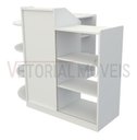 Ver mais imagens de Balcão Caixa Vitrine com Prateleiras M2 MDP (Exposição Loja) - Branco