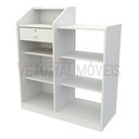 Ver imagem 5 de Balcão Caixa Vitrine Esquerdo MDP Loja Atendimento Recepção - Branco