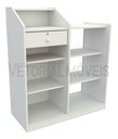 Ver imagem 1 de Balcão Caixa Vitrine Esquerdo MDP Loja Atendimento Recepção - Branco