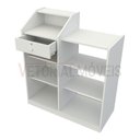 Ver imagem 4 de Balcão Caixa Vitrine Esquerdo MDP Loja Atendimento Recepção - Branco