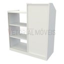 Ver mais imagens de Balcão Caixa Vitrine Esquerdo MDP Loja Atendimento Recepção - Branco