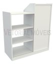 Ver imagem 7 de Balcão Caixa Vitrine Esquerdo MDP Loja Atendimento Recepção - Branco