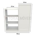 Ver imagem 3 de Balcão Caixa Vitrine Esquerdo MDP Loja Atendimento Recepção - Branco