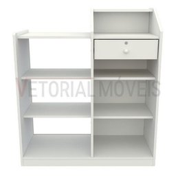 Balcão Caixa Vitrine MDP Loja Recepção Atendimento - Branco - 5