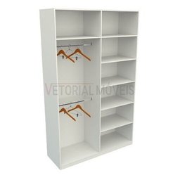 Armário Colmeia Cabideiro Duplo M15 100% Mdf (closet, Lojas) - Branco - 3