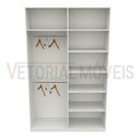 Ver imagem 4 de Armário Colmeia Cabideiro Duplo M15 100% Mdf (closet, Lojas) - Branco