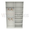 Ver imagem 4 de Armário Colmeia Cabideiro Duplo M15 100% Mdf (closet, Lojas) - Branco