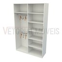 Ver imagem 2 de Armário Colmeia Cabideiro Duplo M15 100% Mdf (closet, Lojas) - Branco