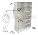 Ver imagem 1 de Armário Colmeia Cabideiro Duplo M15 100% Mdf (closet, Lojas) - Branco