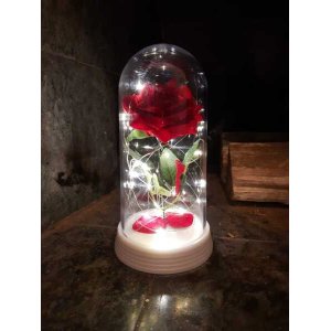 Luminária A Rosa Encantada A Bela E A Fera Perola Frio - Vermelho