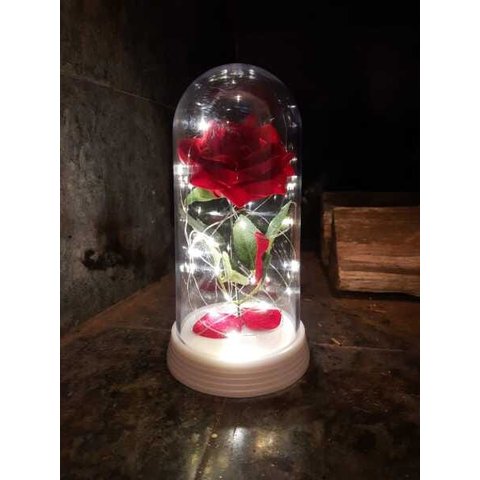 Luminária A Rosa Encantada A Bela E A Fera Perola Frio - Vermelho