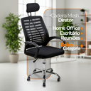 Ver imagem 3 de Kit 15 Cadeiras Escritório Diretor Mesh Encosto de Cabeça - Preto + E-book