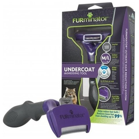 Furminator Escova Tira Pelo para Gatos com Pelo Longo Produto Original M/l