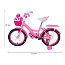 Ver imagem 5 de Bicicleta Infantil Menina Aro 16 com Rodinhas, Porta Objetos e Bagageiro Bicikids Rosa