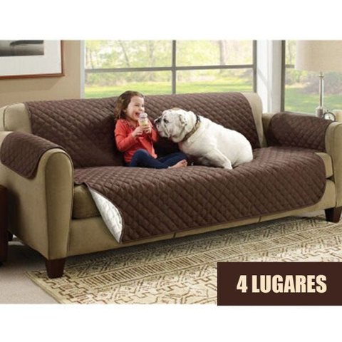 Capa Proteção Sofá para Pet 4 Lugares Cachorro Gato Bebida Comida
