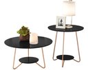 Ver imagem 1 de Mesinha Centro + Mesa Lateral Mdf com Pés Ferro Estilo Retrô - Pintura Uv - Preto