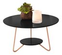 Ver imagem 2 de Mesinha Centro + Mesa Lateral Mdf com Pés Ferro Estilo Retrô - Pintura Uv - Preto
