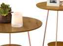 Ver imagem 3 de Mesinha Centro + Mesa Lateral Mdf com Pés Ferro Estilo Retrô - Pintura Uv - Marrom