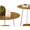 Ver imagem 3 de Mesinha Centro + Mesa Lateral Mdf com Pés Ferro Estilo Retrô - Pintura Uv - Marrom