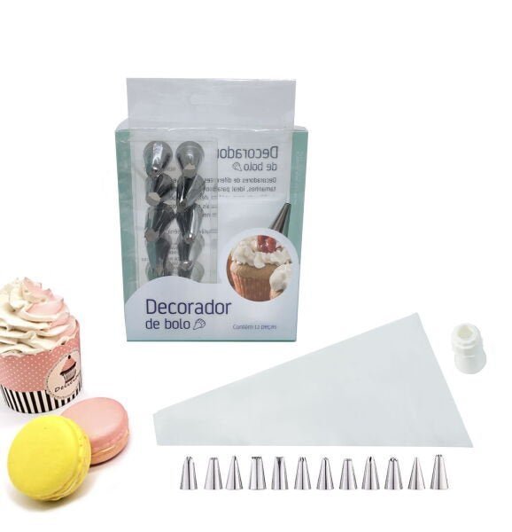 Bicos De Confeitar Jogo Bico Inox Kit 25 Peças Bolos Cupcake