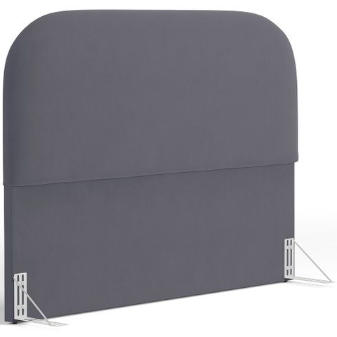 Cabeceira Cama Box Casal 140cm Orgânica Lanna W01 Suede Cinza - Lyam Decor