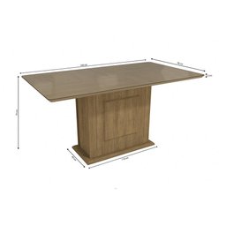 Mesa De Jantar Kappesberg Com Tampo De Madeira E Vidro 1,60m - 2