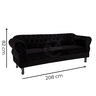 Namoradeira Chesterfield Elisabeth 3 Lugares Via Encanto Veludo Beringela - 3