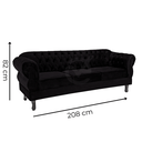 Ver imagem 3 de Namoradeira Chesterfield Elisabeth 3 Lugares Via Encanto Veludo Beringela