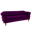 Ver imagem 1 de Namoradeira Chesterfield Elisabeth 3 Lugares Via Encanto Veludo Beringela