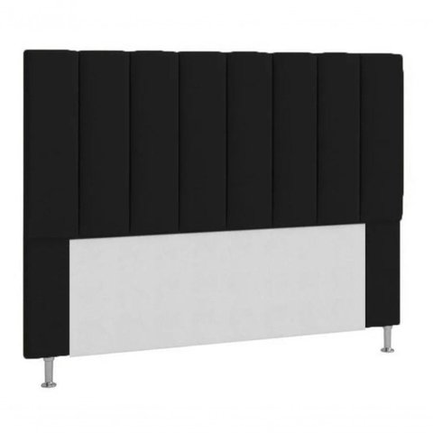 Cabeceira Estofada Cama Box Casal 140 Cm Preto