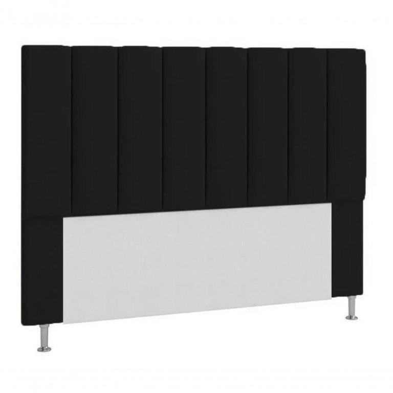 Cabeceira Estofada Cama Box Casal 140 Cm Preto