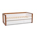 Ver imagem 3 de Cama de Solteiro 2 Gavetas Madeira Maciça e MDF Craft Branco/Garapa